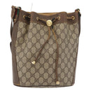GUCCI GG Supreme Web Sherry Line Bag PVC Beige Gold 72 02 034 Auth 176268-13