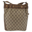 GUCCI GG Supreme Web Sherry Line Bag PVC Beige Gold 72 02 034 Auth 176268-2