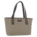 GUCCI GG Supreme Tote Bag PVC Beige Silver 211138 Auth 176269-1