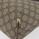 GUCCI GG Supreme Tote Bag PVC Beige Silver 211138 Auth 176269-16