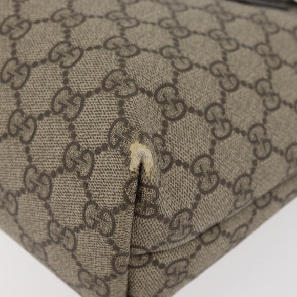 GUCCI GG Supreme Tote Bag PVC Beige Silver 211138 Auth 176269