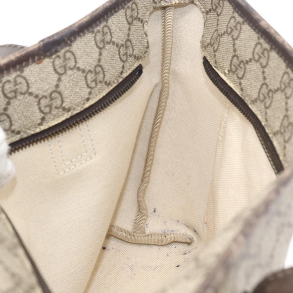 GUCCI GG Supreme Tote Bag PVC Beige Silver 211138 Auth 176269