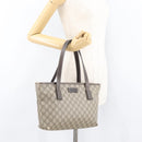 GUCCI GG Supreme Tote Bag PVC Beige Silver 211138 Auth 176269-22