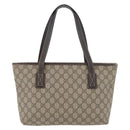 GUCCI GG Supreme Tote Bag PVC Beige Silver 211138 Auth 176269-2