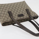 GUCCI GG Supreme Tote Bag PVC Beige Silver 211138 Auth 176269-6