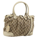 GUCCI GG Canvas Hand Bag 2way Beige Gold 247902 Auth 176270-1