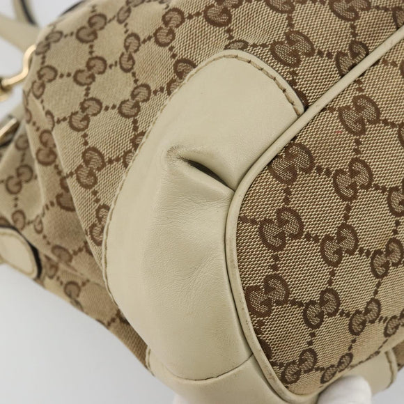 GUCCI GG Canvas Hand Bag 2way Beige Gold 247902 Auth 176270