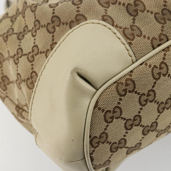 GUCCI GG Canvas Hand Bag 2way Beige Gold 247902 Auth 176270