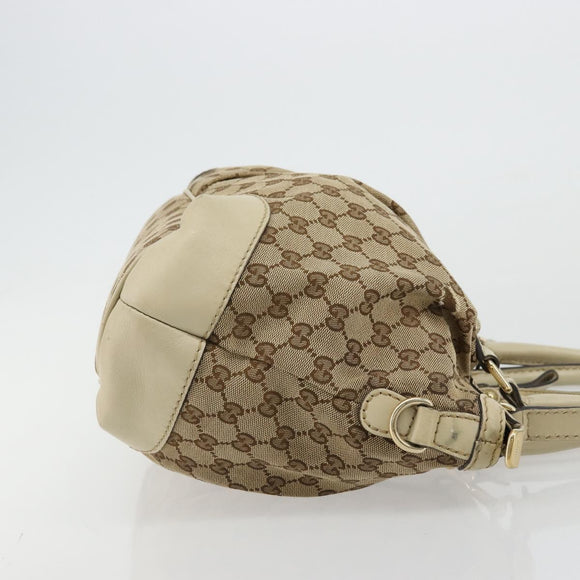 GUCCI GG Canvas Hand Bag 2way Beige Gold 247902 Auth 176270