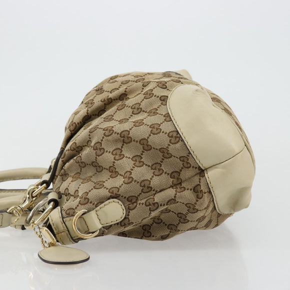 GUCCI GG Canvas Hand Bag 2way Beige Gold 247902 Auth 176270
