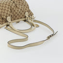 GUCCI GG Canvas Hand Bag 2way Beige Gold 247902 Auth 176270-8
