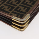 FENDI Zucca Canvas Shoulder Bag Black Brown Auth 176273-9