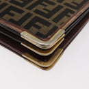 FENDI Zucca Canvas Shoulder Bag Black Brown Auth 176273-16