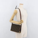 FENDI Zucca Canvas Shoulder Bag Black Brown Auth 176273-22