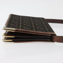 FENDI Zucca Canvas Shoulder Bag Black Brown Auth 176273-3