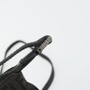 FENDI Zucchino Canvas Shoulder Bag Silver Black Auth 176275-10