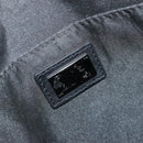 FENDI Zucchino Canvas Shoulder Bag Silver Black Auth 176275-18