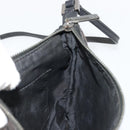 FENDI Zucchino Canvas Shoulder Bag Silver Black Auth 176275-19