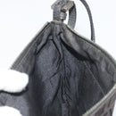 FENDI Zucchino Canvas Shoulder Bag Silver Black Auth 176275-20