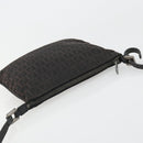 FENDI Zucchino Canvas Shoulder Bag Silver Black Auth 176275-6