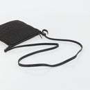 FENDI Zucchino Canvas Shoulder Bag Silver Black Auth 176275-7