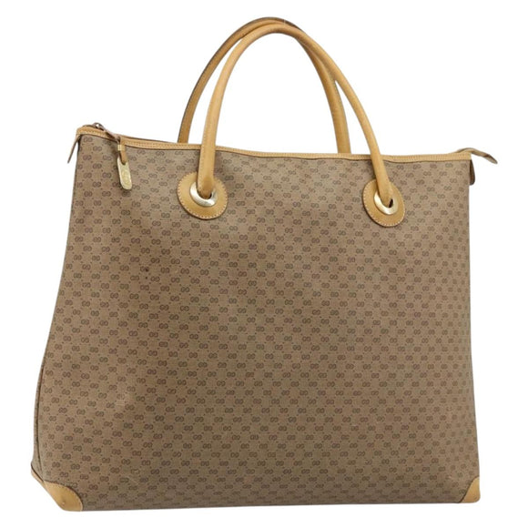 GUCCI Micro GG Supreme Tote Bag PVC Beige Goud 002 4868 39 Auth 176281