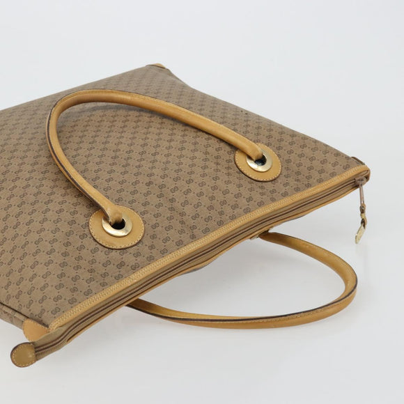 GUCCI Micro GG Supreme Tote Bag PVC Beige Goud 002 4868 39 Auth 176281