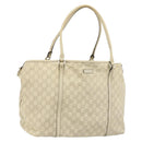 GUCCI GG Canvas Guccissima Tote Bag Leather Ivory Gold 197954 Auth 176287-1