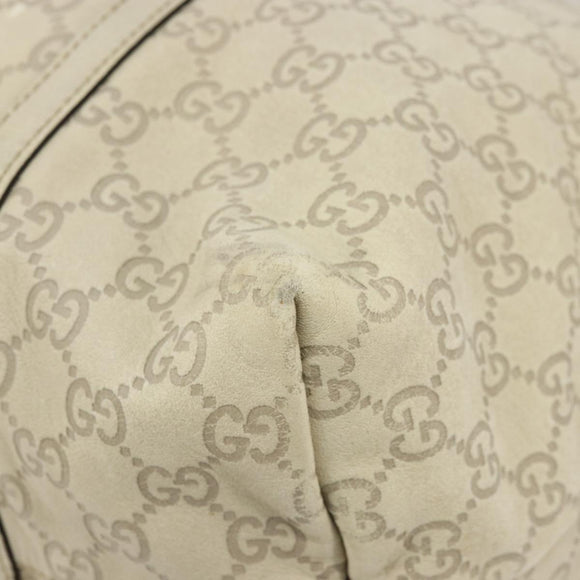GUCCI GG Canvas Guccissima Tote Bag Leather Ivory Gold 197954 Auth 176287