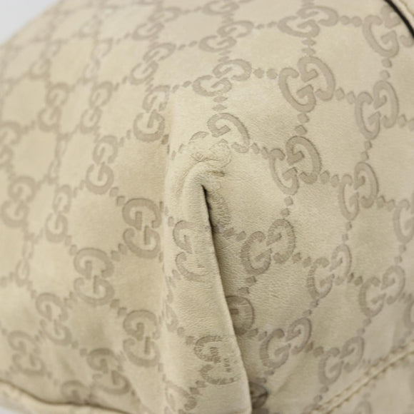 GUCCI GG Canvas Guccissima Tote Bag Leather Ivory Gold 197954 Auth 176287