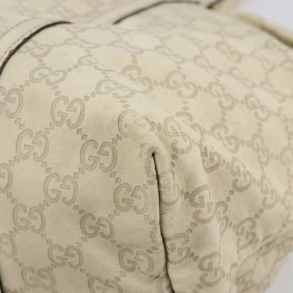 GUCCI GG Canvas Guccissima Tote Bag Leather Ivory Gold 197954 Auth 176287