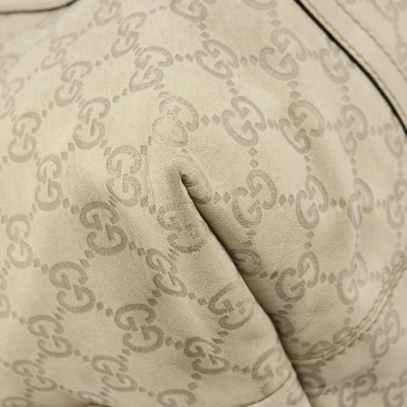 GUCCI GG Canvas Guccissima Tote Bag Leather Ivory Gold 197954 Auth 176287