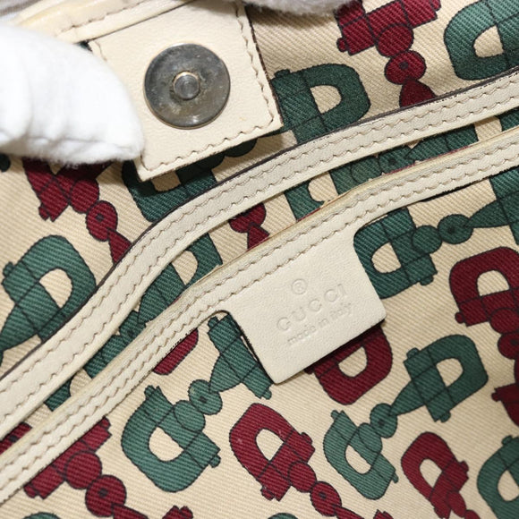GUCCI GG Canvas Guccissima Tote Bag Leather Ivory Gold 197954 Auth 176287