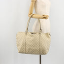 GUCCI GG Canvas Guccissima Tote Bag Leather Ivory Gold 197954 Auth 176287-22