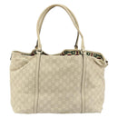 GUCCI GG Canvas Guccissima Tote Bag Leather Ivory Gold 197954 Auth 176287-2