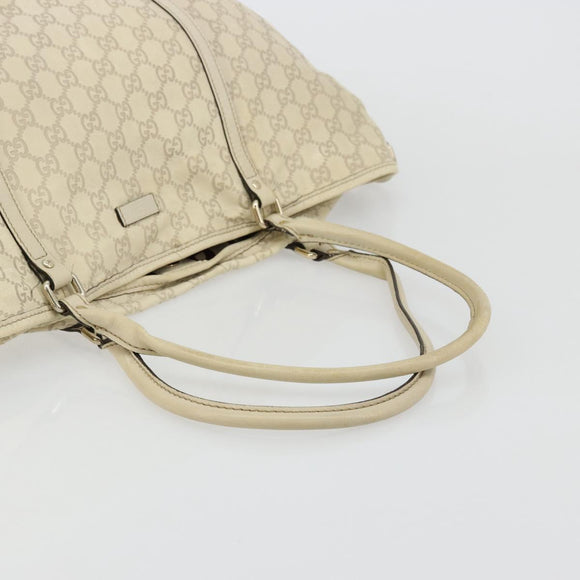 GUCCI GG Canvas Guccissima Tote Bag Leather Ivory Gold 197954 Auth 176287