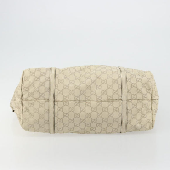 GUCCI GG Canvas Guccissima Tote Bag Leather Ivory Gold 197954 Auth 176287