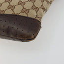 GUCCI GG Canvas Shoulder Bag Beige Silver 145857 Auth 176293-9
