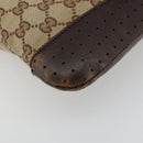 GUCCI GG Canvas Shoulder Bag Beige Silver 145857 Auth 176293-14