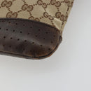 GUCCI GG Canvas Shoulder Bag Beige Silver 145857 Auth 176293-15
