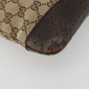GUCCI GG Canvas Shoulder Bag Beige Silver 145857 Auth 176293-16