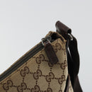 GUCCI GG Canvas Shoulder Bag Beige Silver 145857 Auth 176293-10