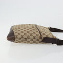 GUCCI GG Canvas Shoulder Bag Beige Silver 145857 Auth 176293-3