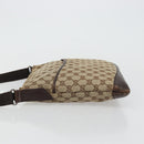 GUCCI GG Canvas Shoulder Bag Beige Silver 145857 Auth 176293-4