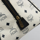 MCM Vicetos Logogram Handtas PVC Leer Wit Goud Auth 176296-10