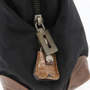 PRADA Tote Bag Nylon Black Silver Auth 176297-17