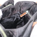 PRADA Tote Bag Nylon Black Silver Auth 176297-21