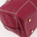 LOEWE Anagram Americana 28 Hand Bag Leather Pink Gold Auth 176302A-15