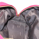LOEWE Anagram Americana 28 Hand Bag Leather Pink Gold Auth 176302A-19