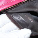 LOEWE Anagram Americana 28 Hand Bag Leather Pink Gold Auth 176302A-12